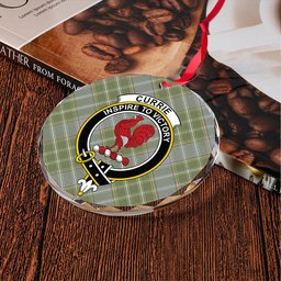 ScotsTee Shop Currie Weathered Clan Crest Tartan Glass Ornament