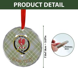 ScotsTee Shop Currie Weathered Clan Crest Tartan Glass Ornament