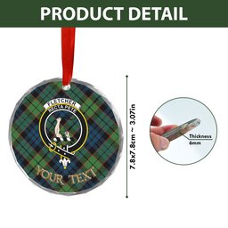ScotsTee Shop Fletcher Family Modern Clan Crest Tartan Glass Ornament