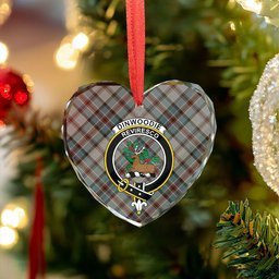 ScotsTee Shop Dinwoodie Weathered Clan Crest Tartan Glass Ornament
