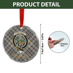 ScotsTee Shop Dinwoodie Weathered Clan Crest Tartan Glass Ornament