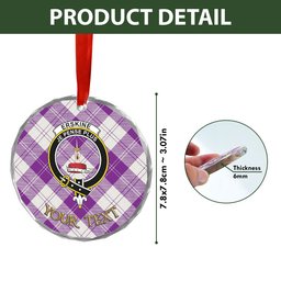 ScotsTee Shop Erskine Purple Clan Crest Tartan Glass Ornament