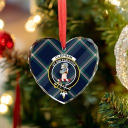 ScotsTee Shop Cleland Modern Clan Crest Tartan Glass Ornament