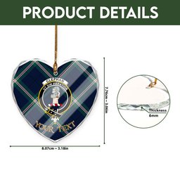 ScotsTee Shop Cleland Modern Clan Crest Tartan Glass Ornament