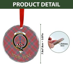 ScotsTee Shop Dalziel Weathered Clan Crest Tartan Glass Ornament