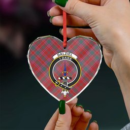 ScotsTee Shop Dalziel Weathered Clan Crest Tartan Glass Ornament