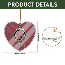 ScotsTee Shop Dalziel Weathered Clan Crest Tartan Glass Ornament