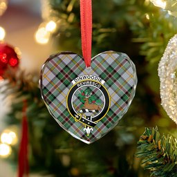 ScotsTee Shop Dinwoodie Modern Clan Crest Tartan Glass Ornament