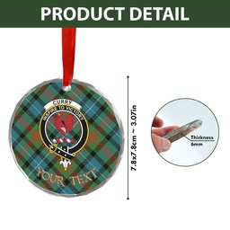 ScotsTee Shop Curry (Currie) Ancient Clan Crest Tartan Glass Ornament