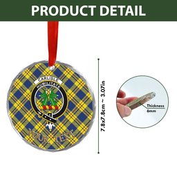 ScotsTee Shop Carlisle (Carlill) Modern Clan Crest Tartan Glass Ornament