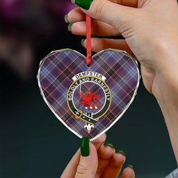 ScotsTee Shop Dempster Weathered Clan Crest Tartan Glass Ornament