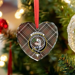 ScotsTee Shop Cleghorn Weathered Clan Crest Tartan Glass Ornament