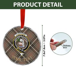 ScotsTee Shop Cleghorn Weathered Clan Crest Tartan Glass Ornament