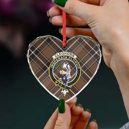 ScotsTee Shop Cleghorn Weathered Clan Crest Tartan Glass Ornament