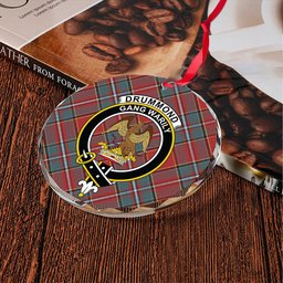 ScotsTee Shop Drummond Weathered Clan Crest Tartan Glass Ornament