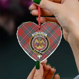 ScotsTee Shop Drummond Weathered Clan Crest Tartan Glass Ornament