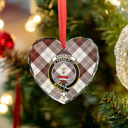 ScotsTee Shop Erskine Burgundy Clan Crest Tartan Glass Ornament