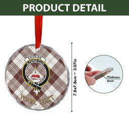 ScotsTee Shop Erskine Burgundy Clan Crest Tartan Glass Ornament