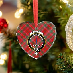 ScotsTee Shop Dalziel Modern Clan Crest Tartan Glass Ornament