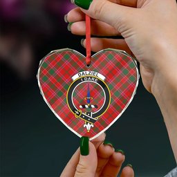 ScotsTee Shop Dalziel Modern Clan Crest Tartan Glass Ornament