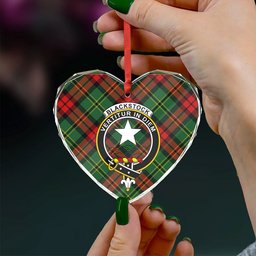 ScotsTee Shop Blackstock Hunting Modern Clan Crest Tartan Glass Ornament