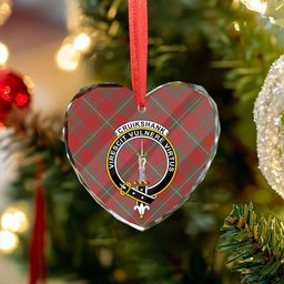 ScotsTee Shop Cruikshank Weathered Clan Crest Tartan Glass Ornament