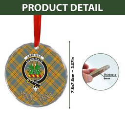 ScotsTee Shop Carlisle (Carlill) Weathered Clan Crest Tartan Glass Ornament
