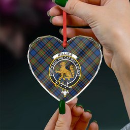 ScotsTee Shop Gillies Modern Clan Crest Tartan Glass Ornament
