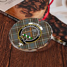 ScotsTee Shop Hislop #2 Weathered Clan Crest Tartan Glass Ornament