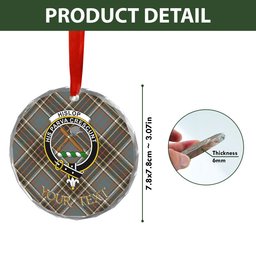ScotsTee Shop Hislop #2 Weathered Clan Crest Tartan Glass Ornament