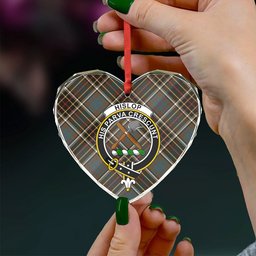 ScotsTee Shop Hislop #2 Weathered Clan Crest Tartan Glass Ornament