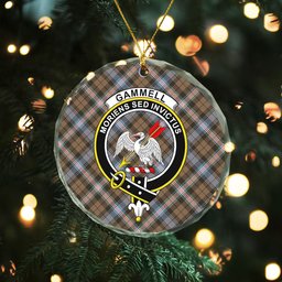 ScotsTee Shop Gammell Weathered Clan Crest Tartan Glass Ornament