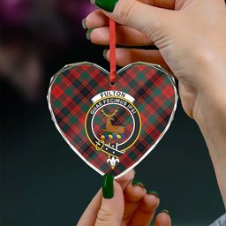 ScotsTee Shop Fulton 1999 Modern Clan Crest Tartan Glass Ornament