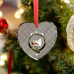 ScotsTee Shop Halliday (Holliday) Weathered Clan Crest Tartan Glass Ornament