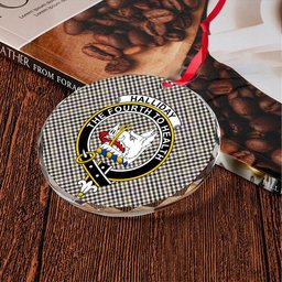 ScotsTee Shop Halliday (Holliday) Weathered Clan Crest Tartan Glass Ornament