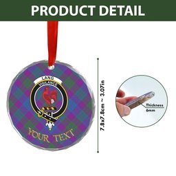 ScotsTee Shop Lang (Laing) Modern Clan Crest Tartan Glass Ornament