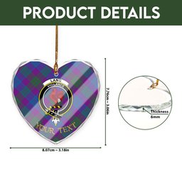 ScotsTee Shop Lang (Laing) Modern Clan Crest Tartan Glass Ornament