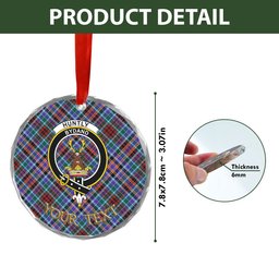 ScotsTee Shop Huntly Modern Clan Crest Tartan Glass Ornament