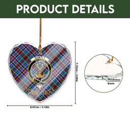 ScotsTee Shop Huntly Modern Clan Crest Tartan Glass Ornament