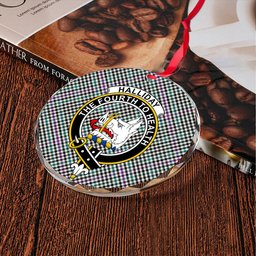 ScotsTee Shop Halliday (Holliday) Modern Clan Crest Tartan Glass Ornament