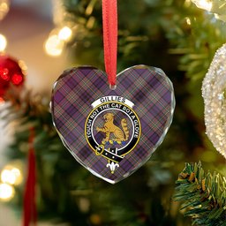 ScotsTee Shop Gillies Weathered Clan Crest Tartan Glass Ornament