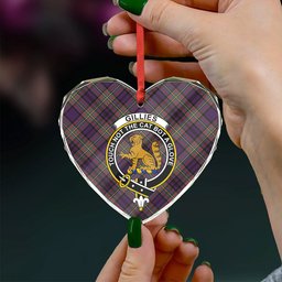 ScotsTee Shop Gillies Weathered Clan Crest Tartan Glass Ornament