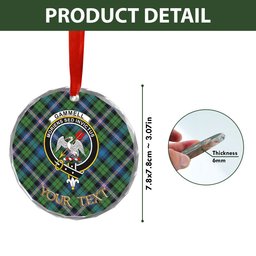 ScotsTee Shop Gammell Ancient Clan Crest Tartan Glass Ornament