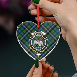 ScotsTee Shop Gammell Ancient Clan Crest Tartan Glass Ornament