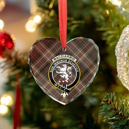 ScotsTee Shop MacDiarmid Weathered Clan Crest Tartan Glass Ornament
