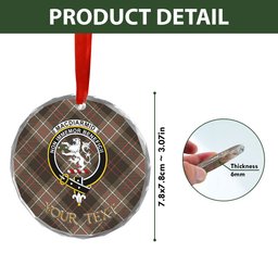 ScotsTee Shop MacDiarmid Weathered Clan Crest Tartan Glass Ornament