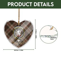 ScotsTee Shop MacDiarmid Weathered Clan Crest Tartan Glass Ornament