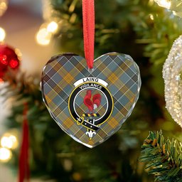 ScotsTee Shop Laing (Lang) Weathered Clan Crest Tartan Glass Ornament