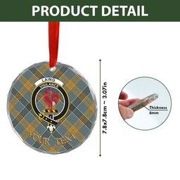 ScotsTee Shop Laing (Lang) Weathered Clan Crest Tartan Glass Ornament