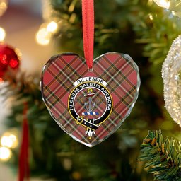 ScotsTee Shop Gillespie Weathered Clan Crest Tartan Glass Ornament